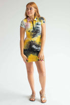 Sunburst Tie Dye Polo Dress