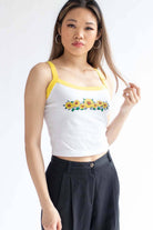 Sunflower Ringer Crop Tank