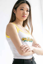 Sunflower Ringer Crop Tank
