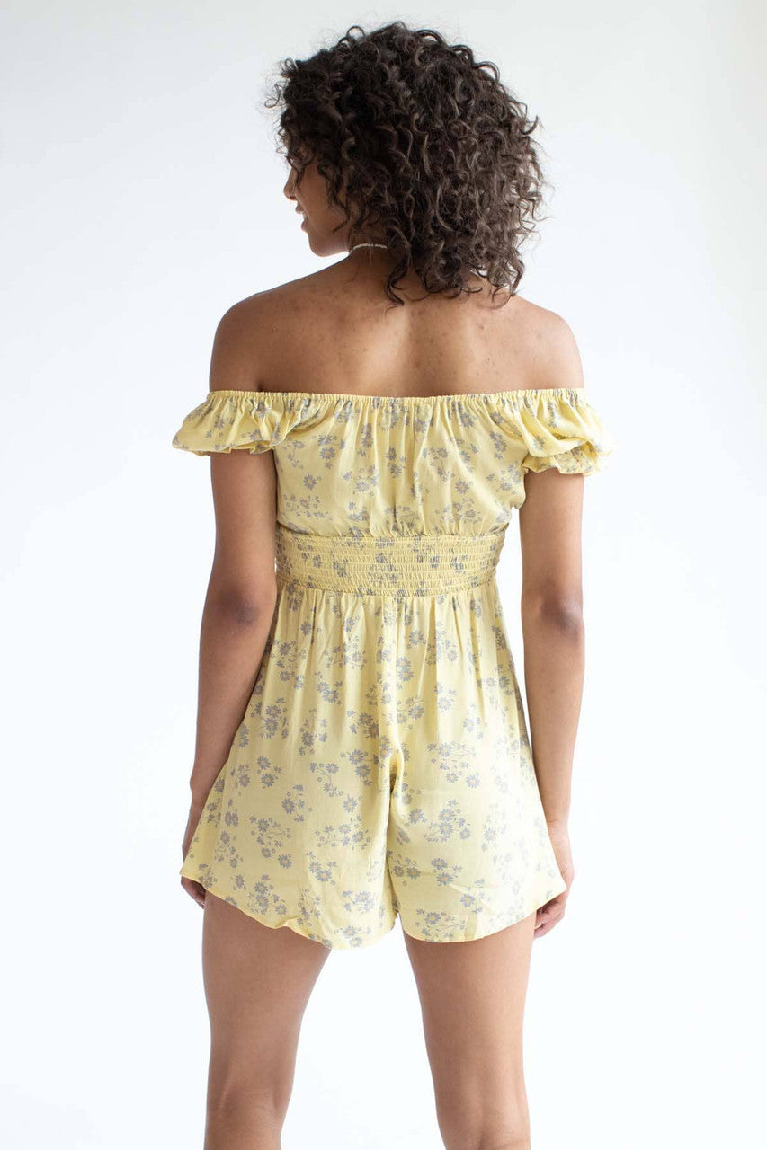 Sunflower Smocked Waist Romper