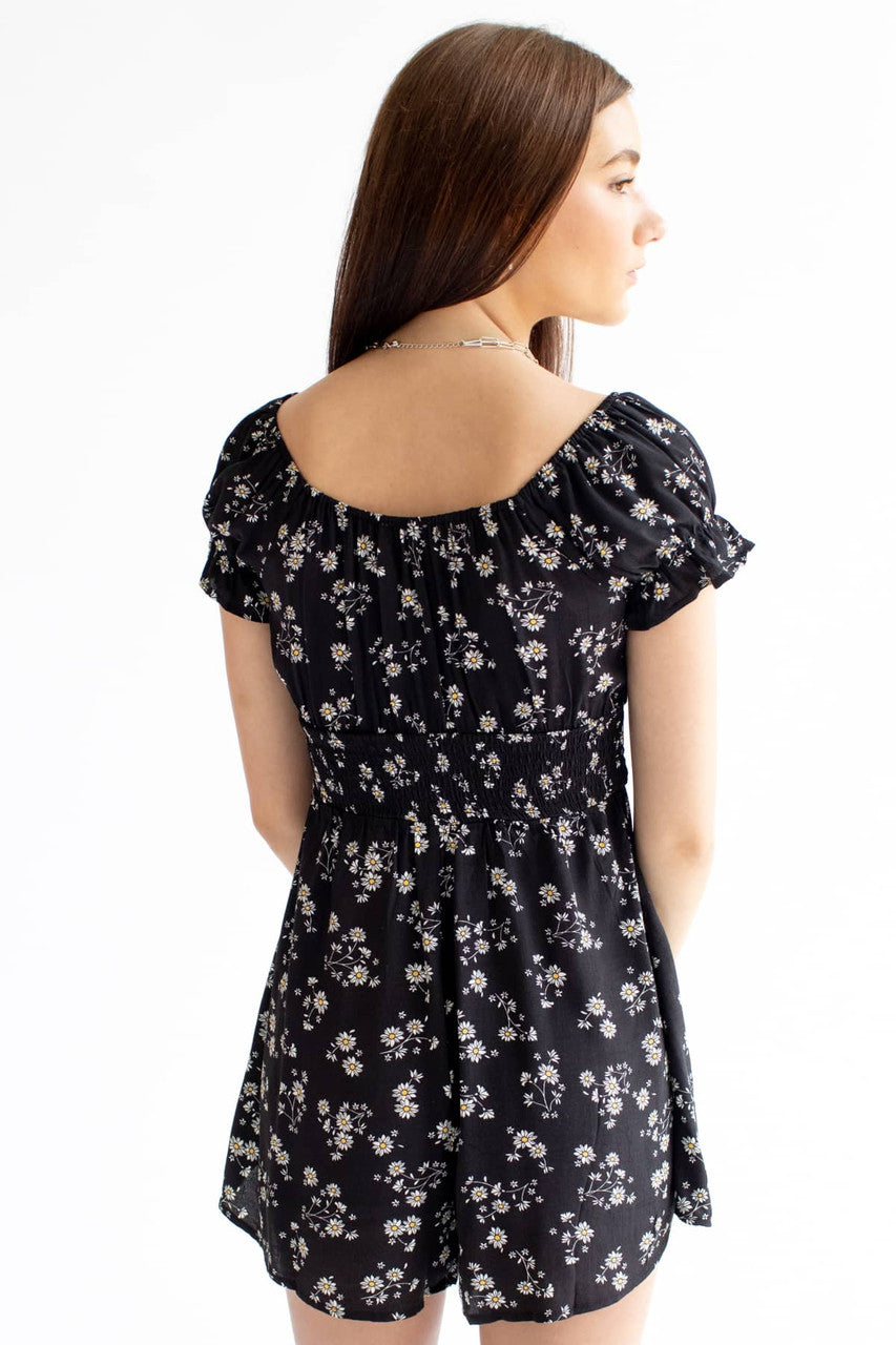Sunflower Smocked Waist Romper 1