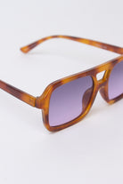 Double Bridge Tortoiseshell Sunglasses - Purple