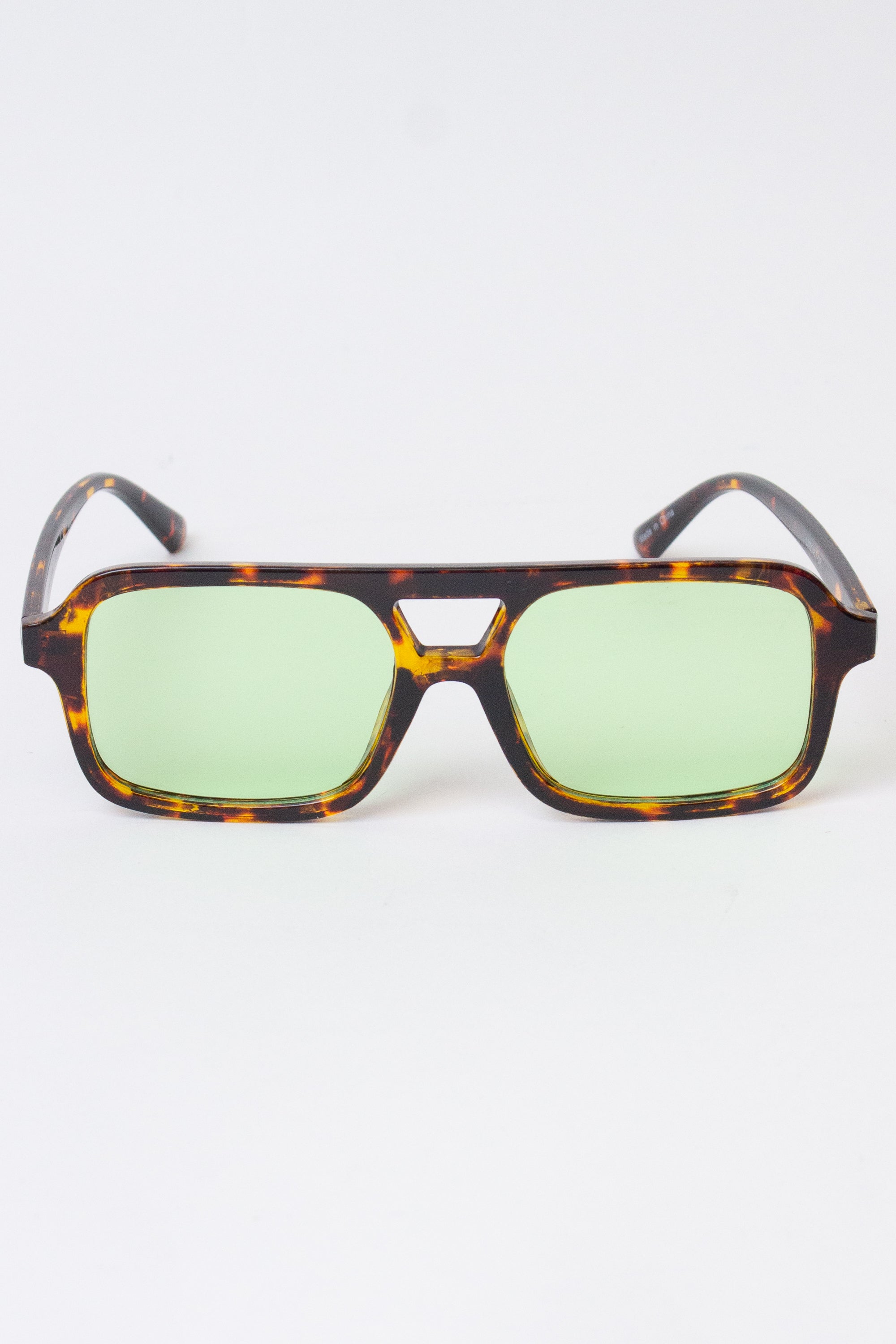 Double Bridge Tortoiseshell Sunglasses - Green