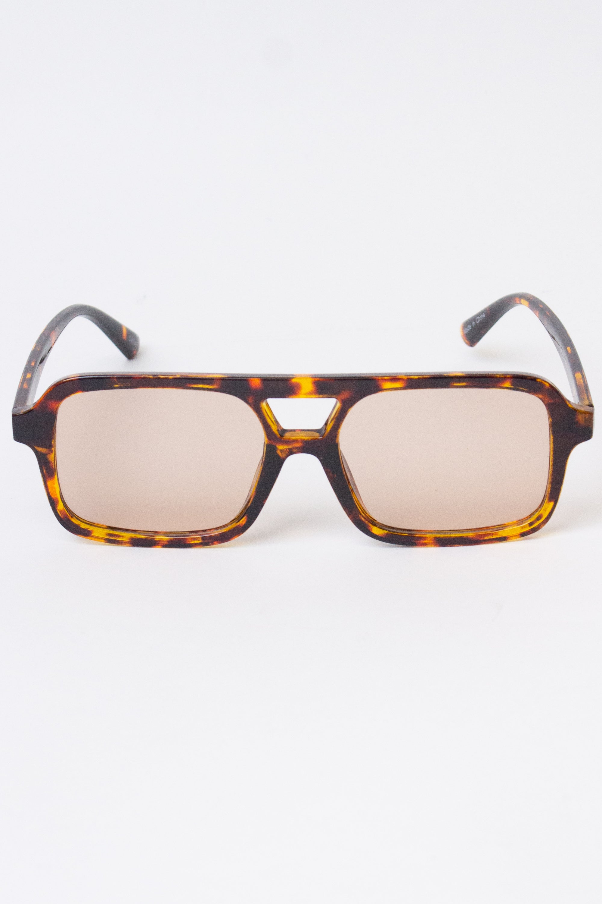Double Bridge Tortoiseshell Sunglasses - Brown
