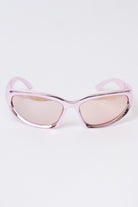 Pink Chrome Wraparound Sunglasses