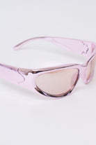 Pink Chrome Wraparound Sunglasses