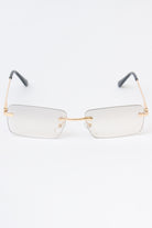 Rimless Rounded Rectangle Sunglasses - Light Gray