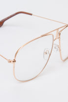 Metallic Frame Aviator Glasses - Rose Gold