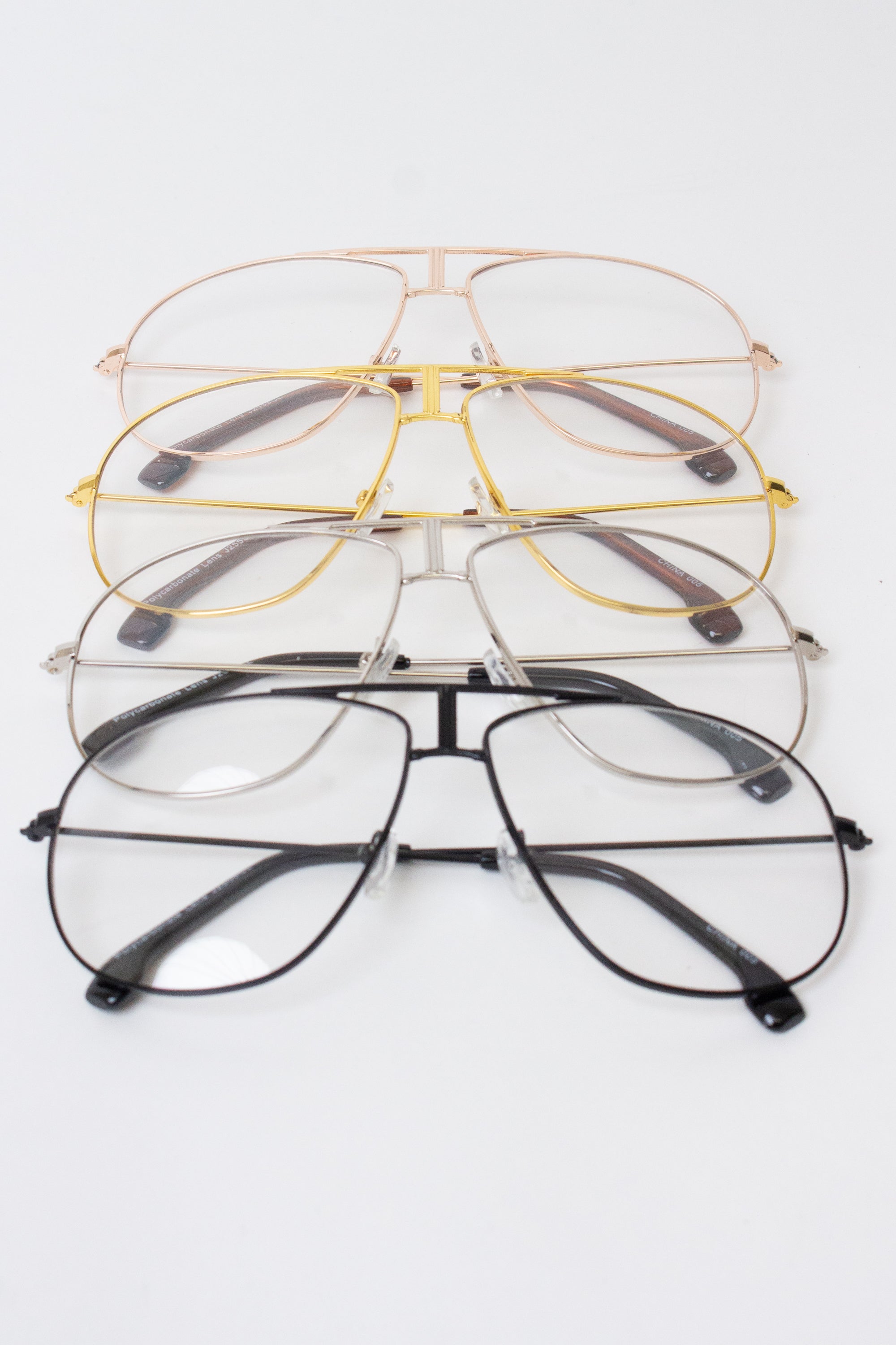 Metallic Frame Aviator Glasses
