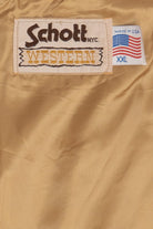 Vintage Schott Western Rancher Dark Brown Leather Vest (1980s)