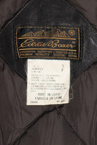Vintage Dark Brown Eddie Bauer Goose Down Leather Motorcycle Vest (1990s)