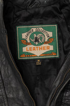 Vintage Black Leather Collection Motorcycle Vest (1990s)
