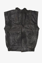 Vintage Black Leather Collection Motorcycle Vest (1990s)