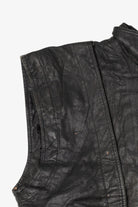 Vintage Black Leather Collection Motorcycle Vest (1990s)