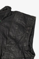 Vintage Black Leather Collection Motorcycle Vest (1990s)