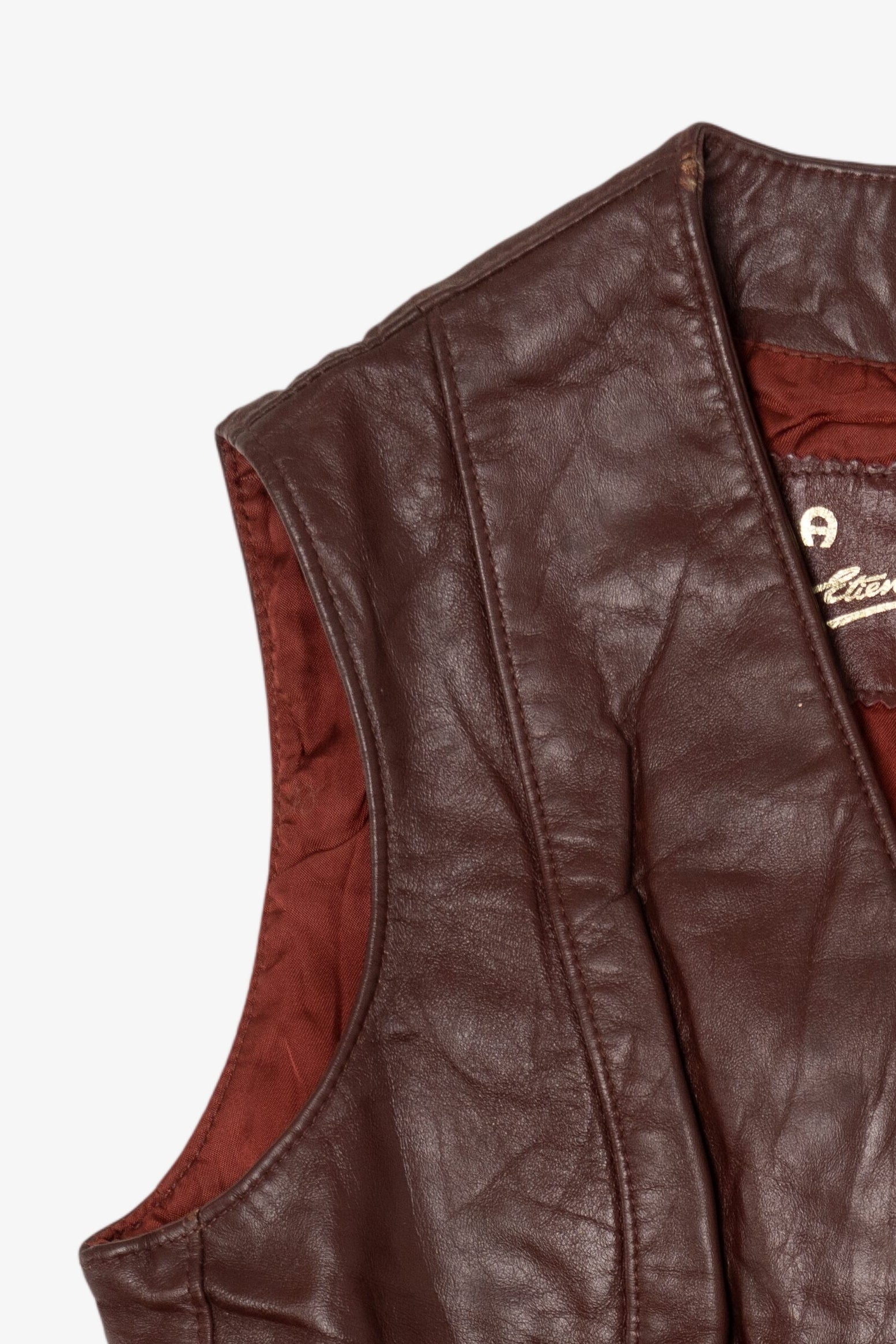 Vintage Mahogany Etienne Aigner Leather Vest (1970s)
