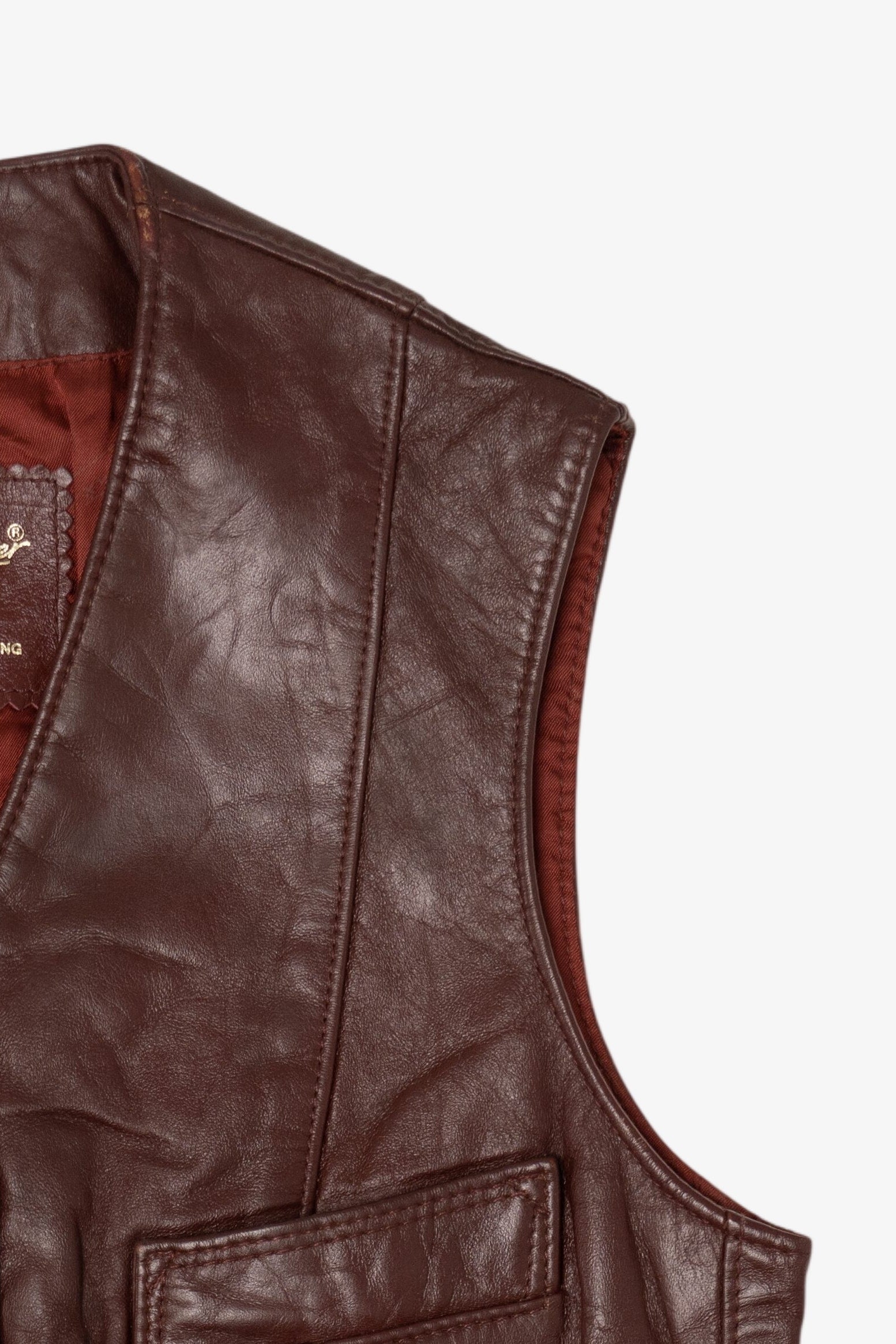 Vintage Mahogany Etienne Aigner Leather Vest (1970s)