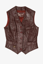Vintage Mahogany Etienne Aigner Leather Vest (1970s)