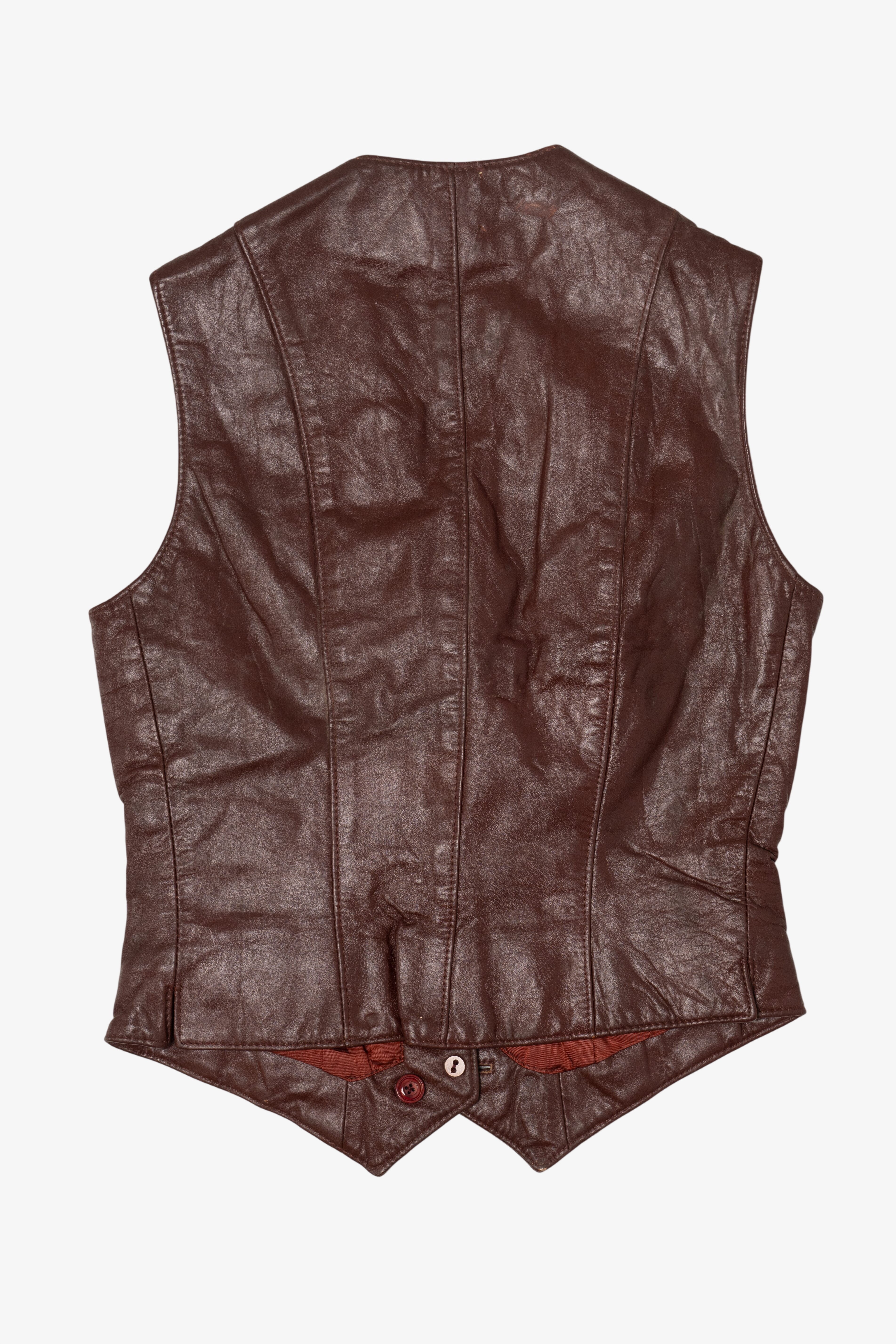 Vintage Mahogany Etienne Aigner Leather Vest (1970s)