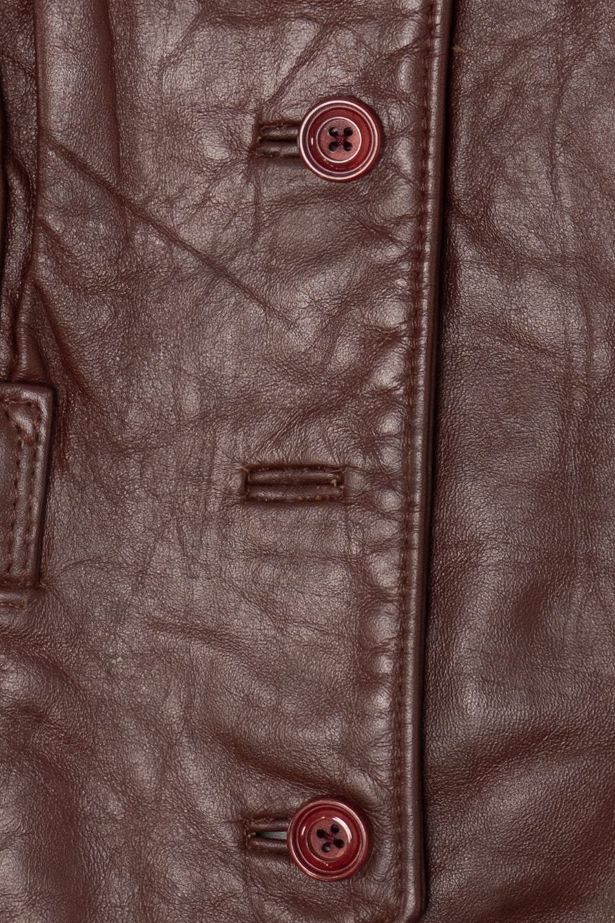 Vintage Mahogany Etienne Aigner Leather Vest (1970s)