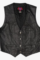 Vintage Black Verducci Leather Vest (1980s)