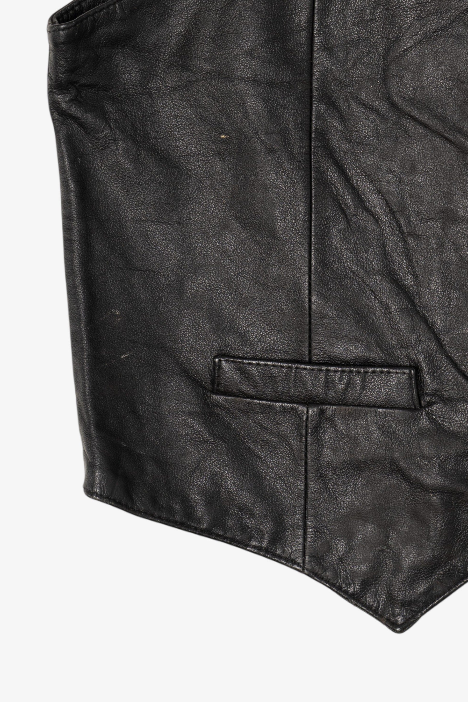 Vintage Black Verducci Leather Vest (1980s)