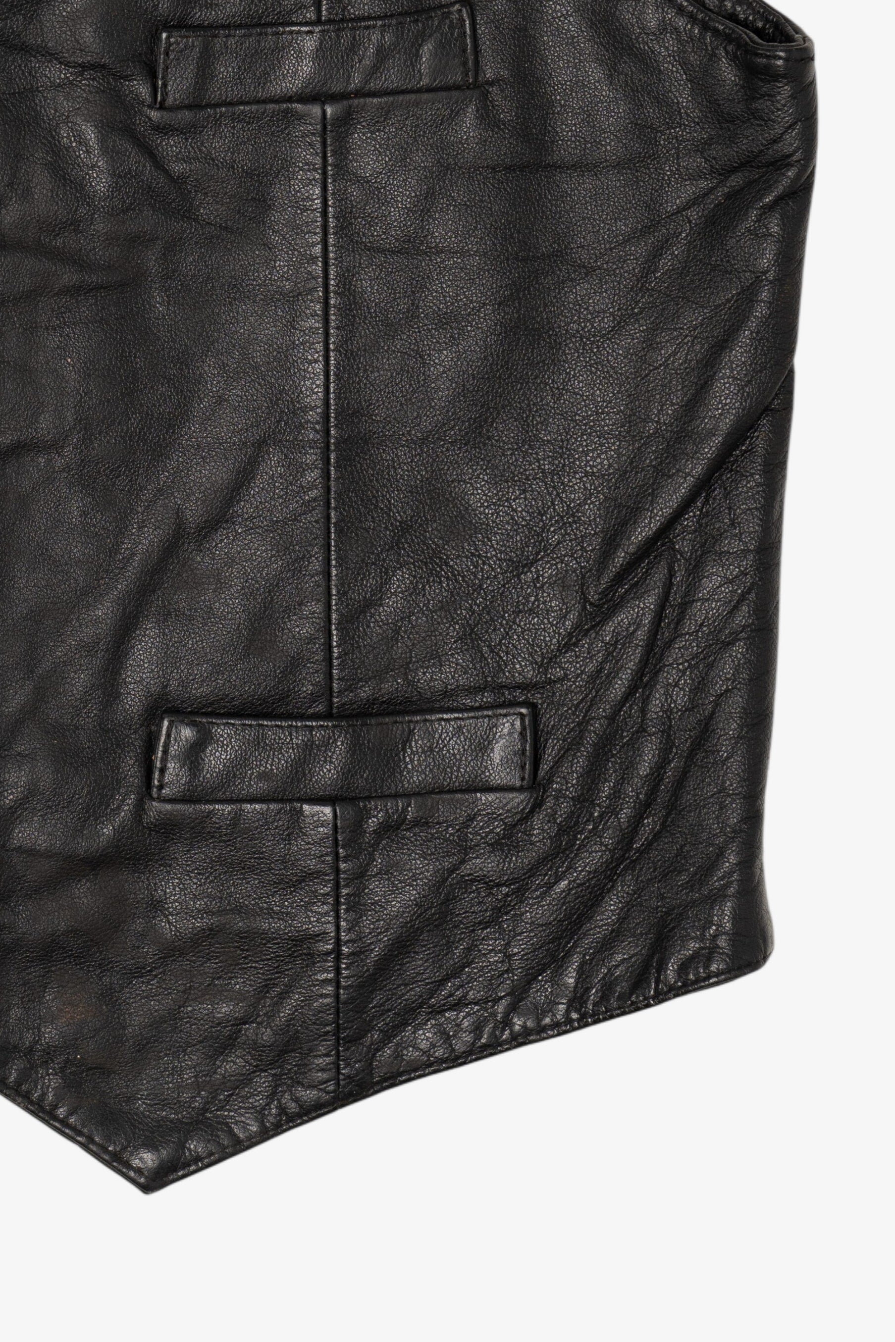Vintage Black Verducci Leather Vest (1980s)