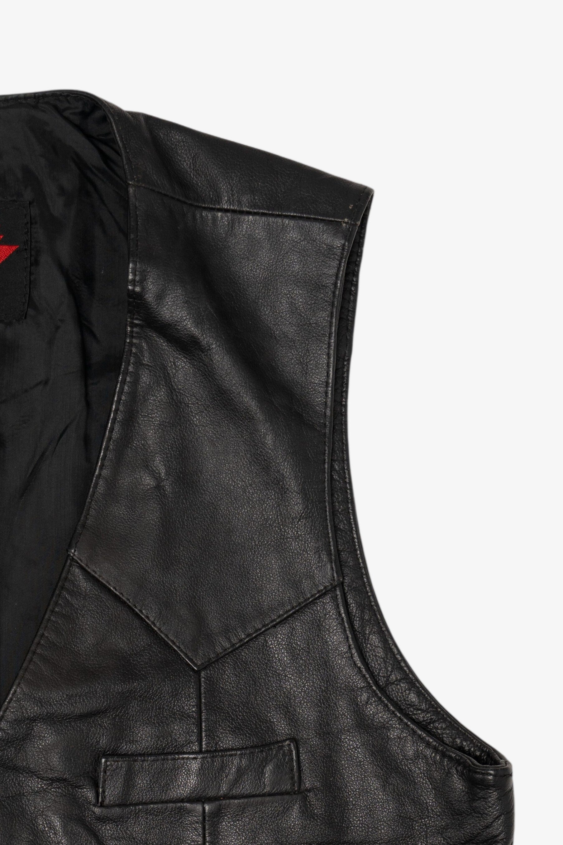 Vintage Black Verducci Leather Vest (1980s)