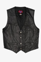 Vintage Black Verducci Leather Vest (1980s)