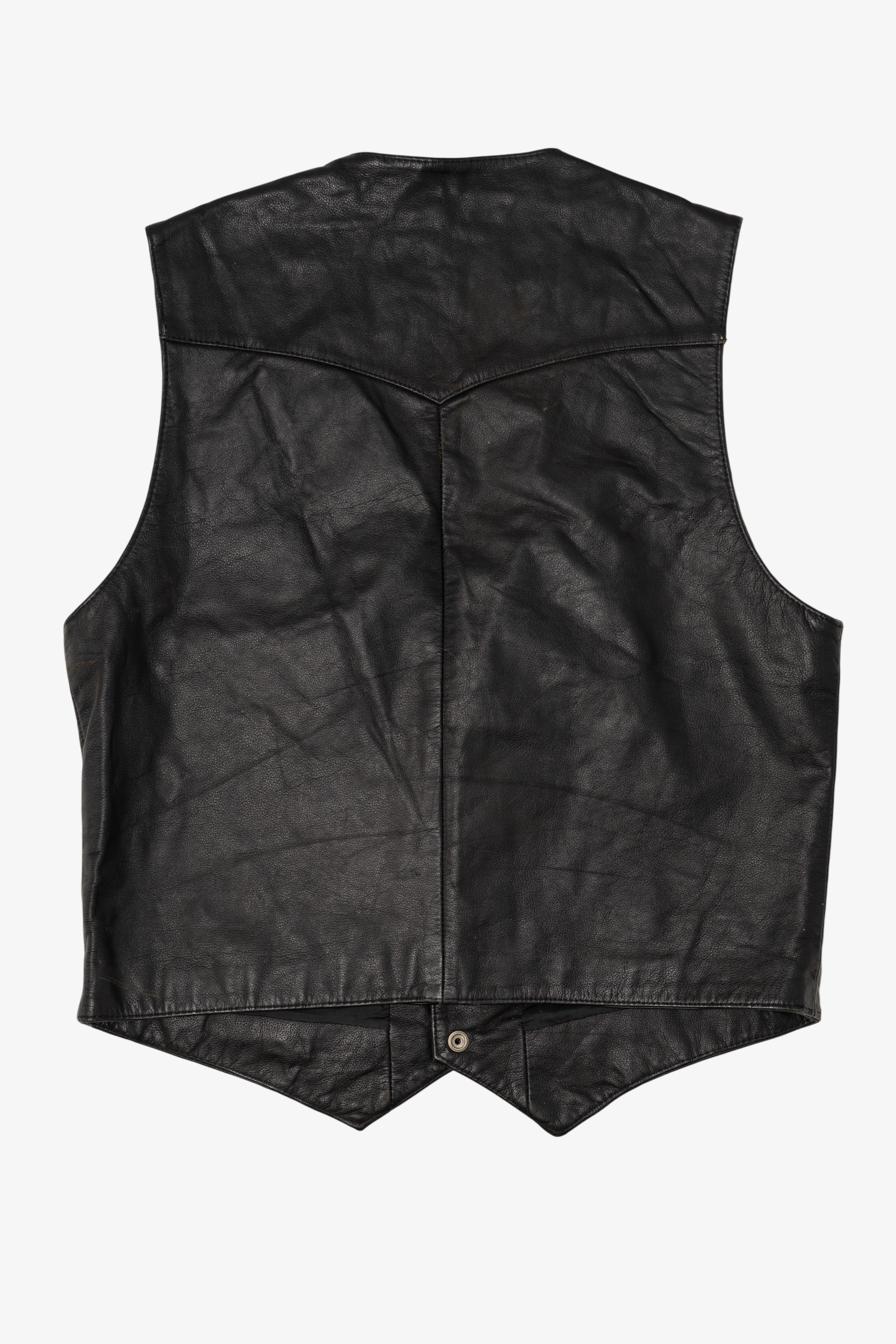 Vintage Black Verducci Leather Vest (1980s)