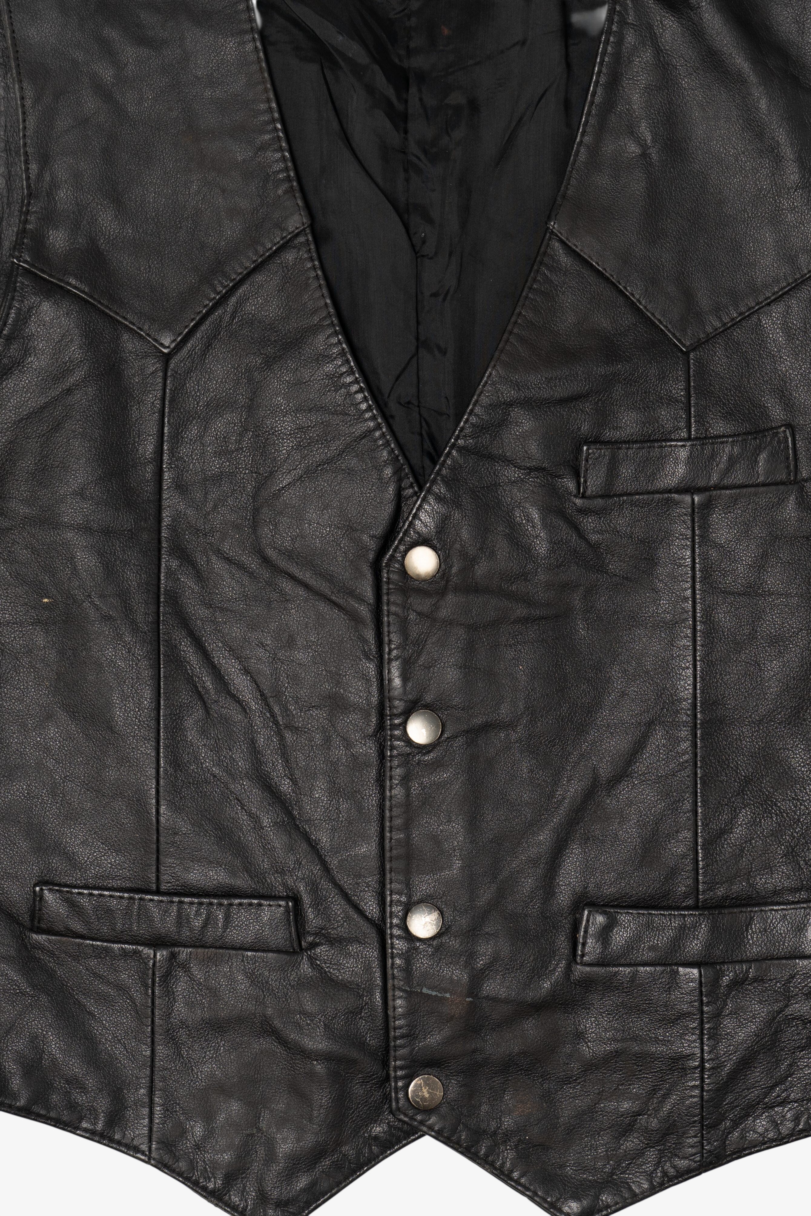 Vintage Black Verducci Leather Vest (1980s)