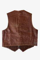 Vintage Brown Leather Snap Vest (1970s)