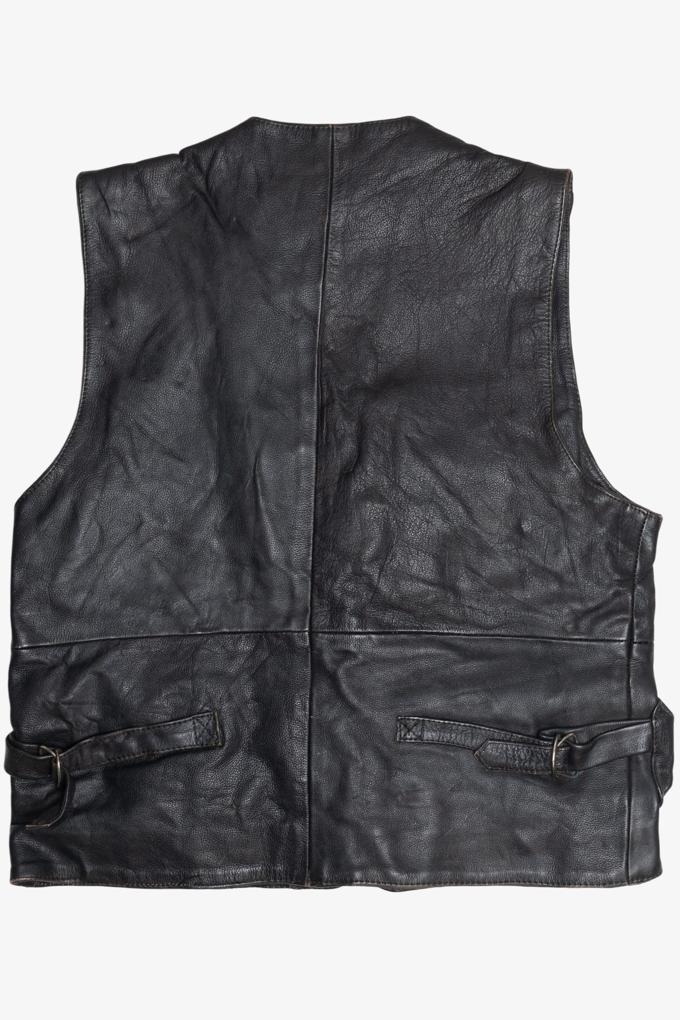 Vintage A-1 Genuine Leather Multi-Pocket Vest (1990s)