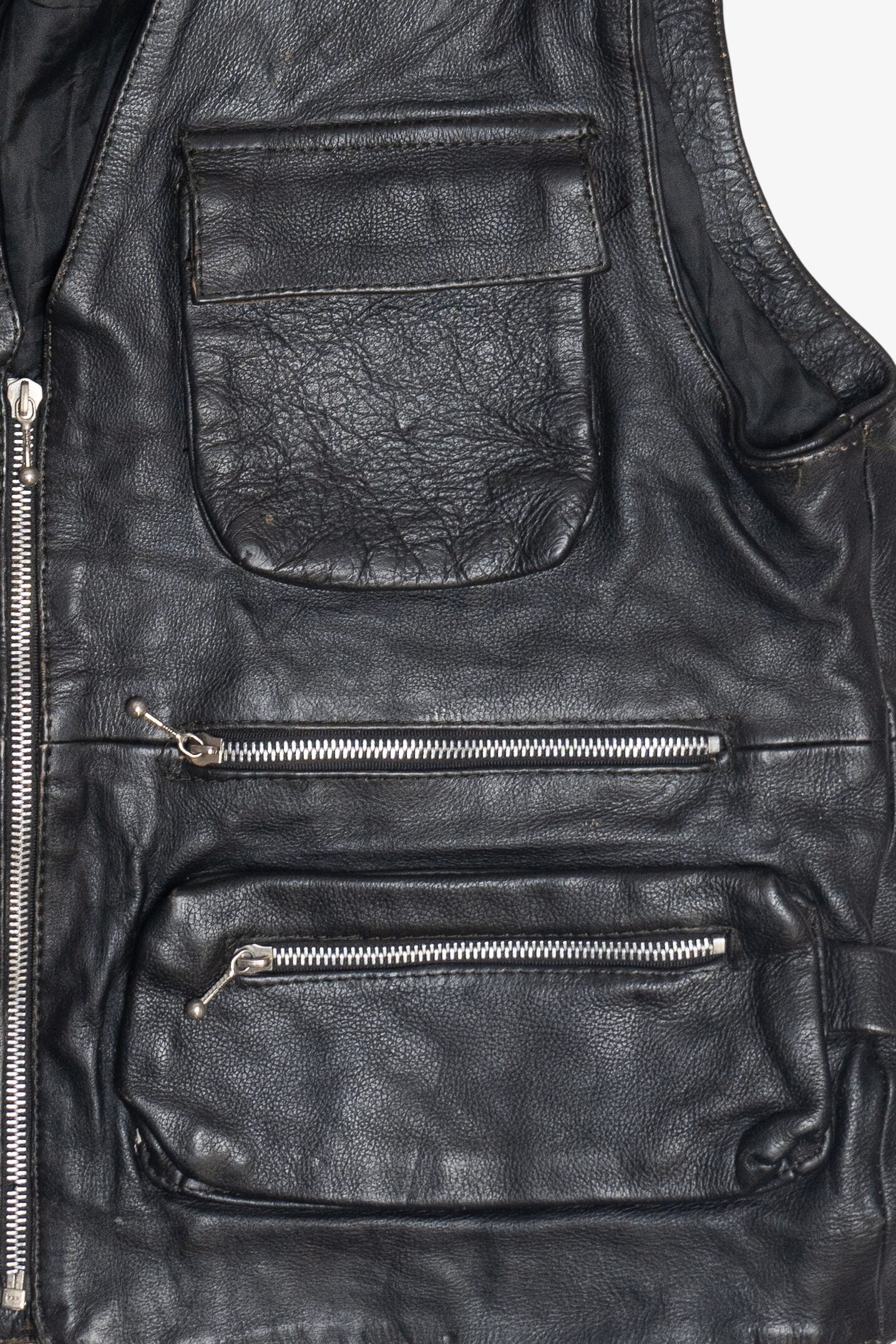 Vintage A-1 Genuine Leather Multi-Pocket Vest (1990s)