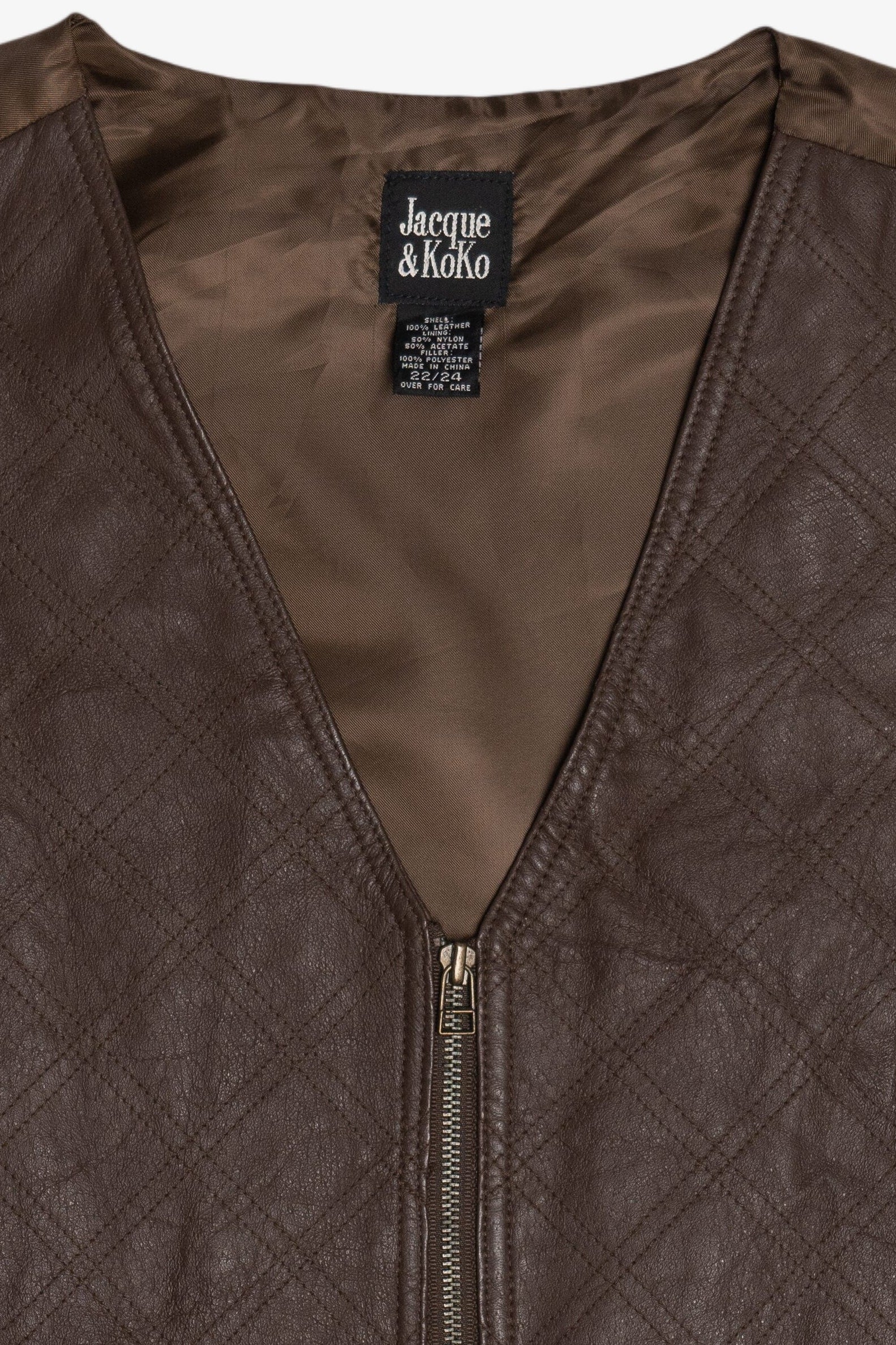 Vintage Jacque & KoKo Leather Front Vest (1980s)