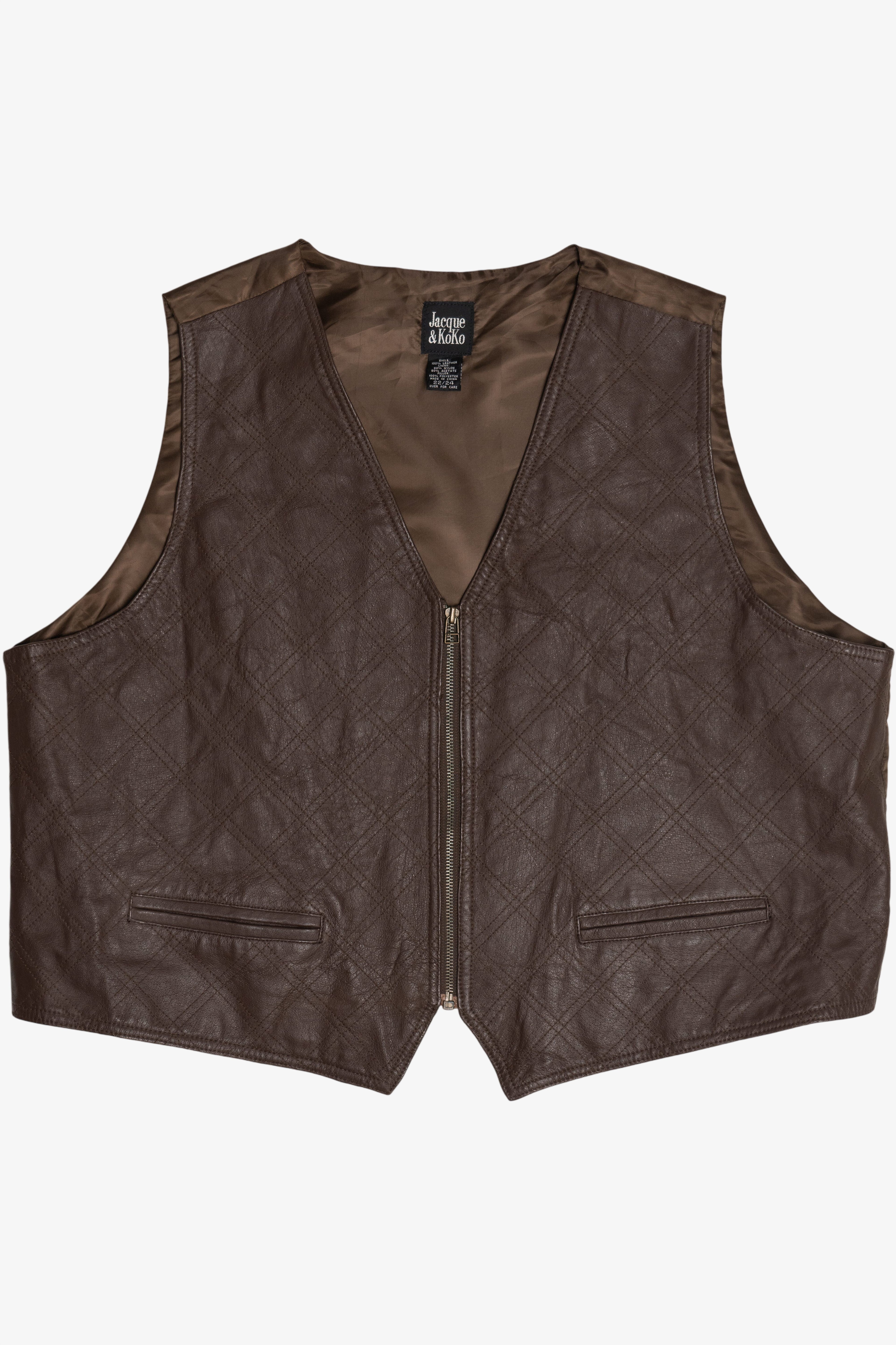 Vintage Jacque & KoKo Leather Front Vest (1980s)