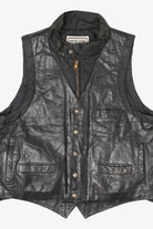 Vintage Chess King Leather Biker Vest (1980s)