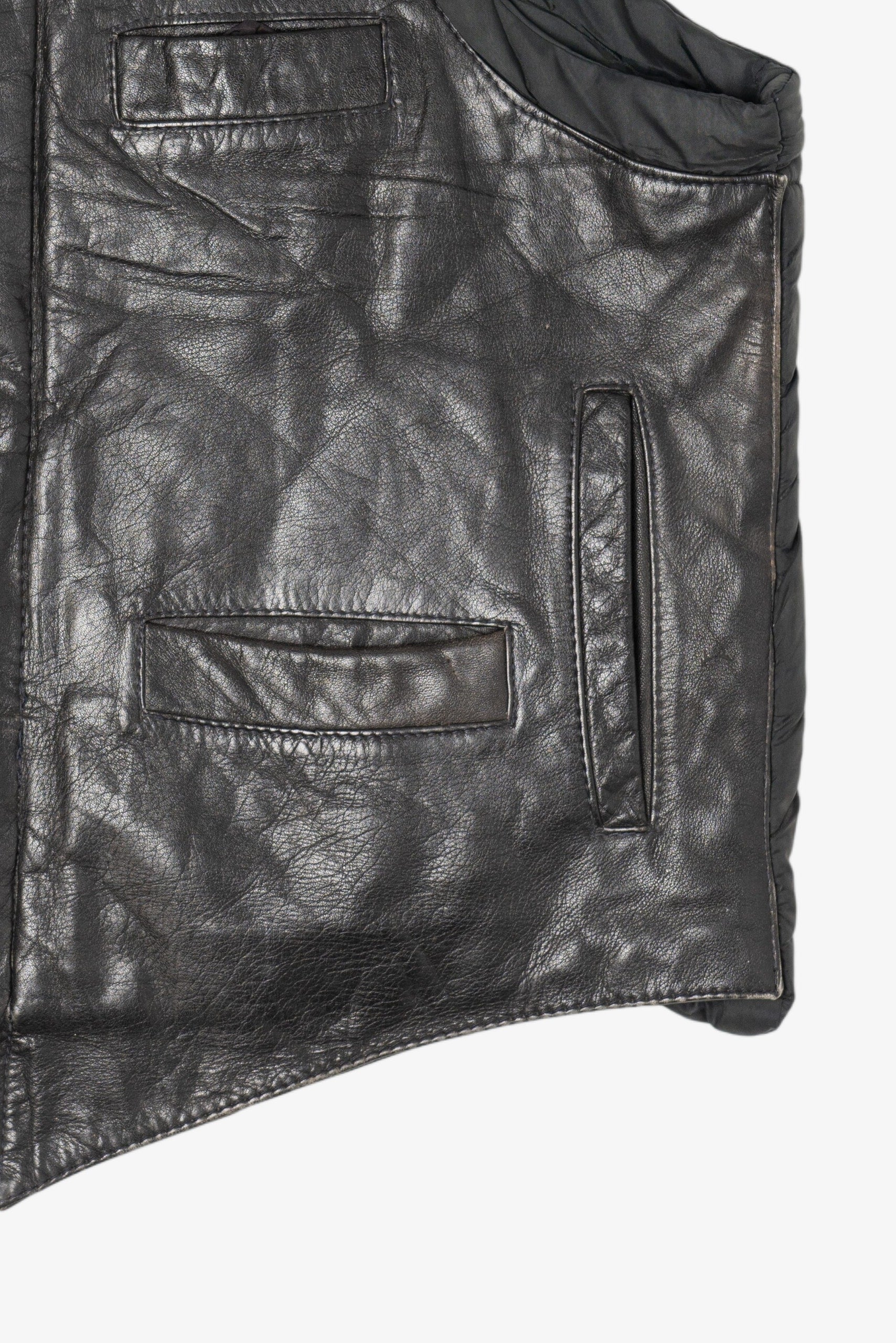 Vintage Chess King Leather Biker Vest (1980s)