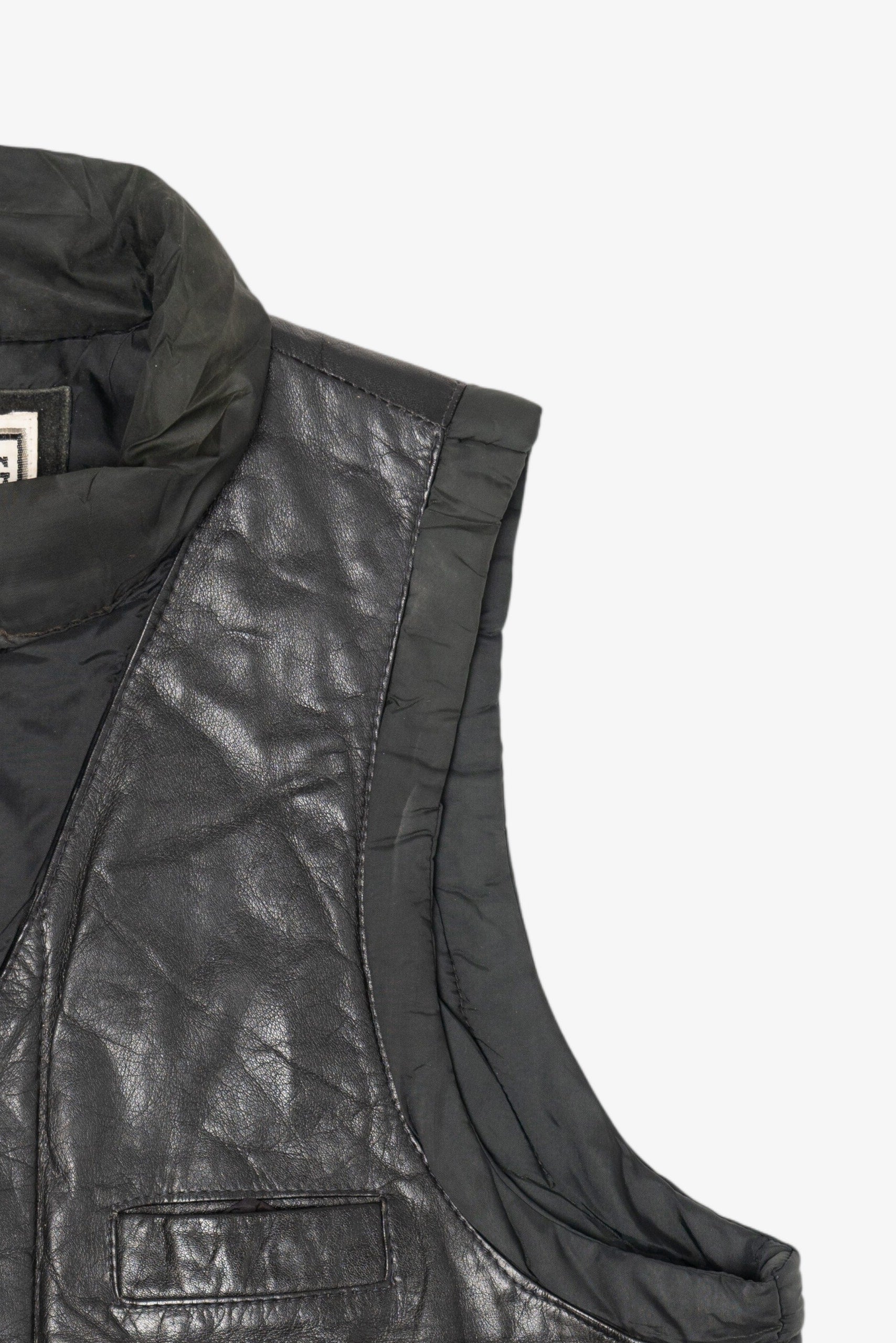 Vintage Chess King Leather Biker Vest (1980s)