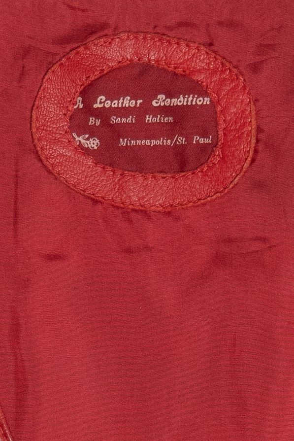 Vintage Sandi Holien Red Leather & Southwest Print Vest (1980s)