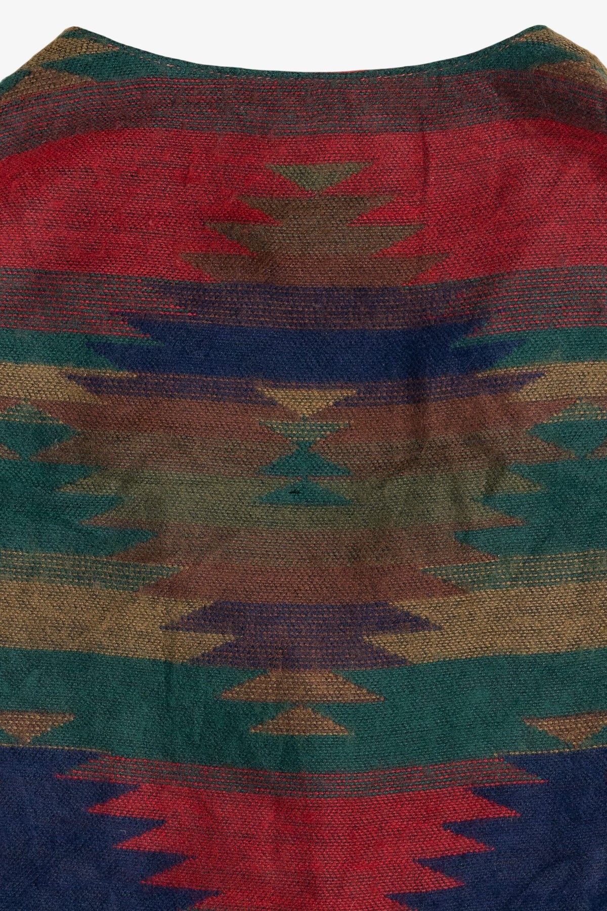 Vintage Sandi Holien Red Leather & Southwest Print Vest (1980s)