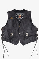 Vintage Leather Fringe Vest With Harley Davidson Pin (1990s)