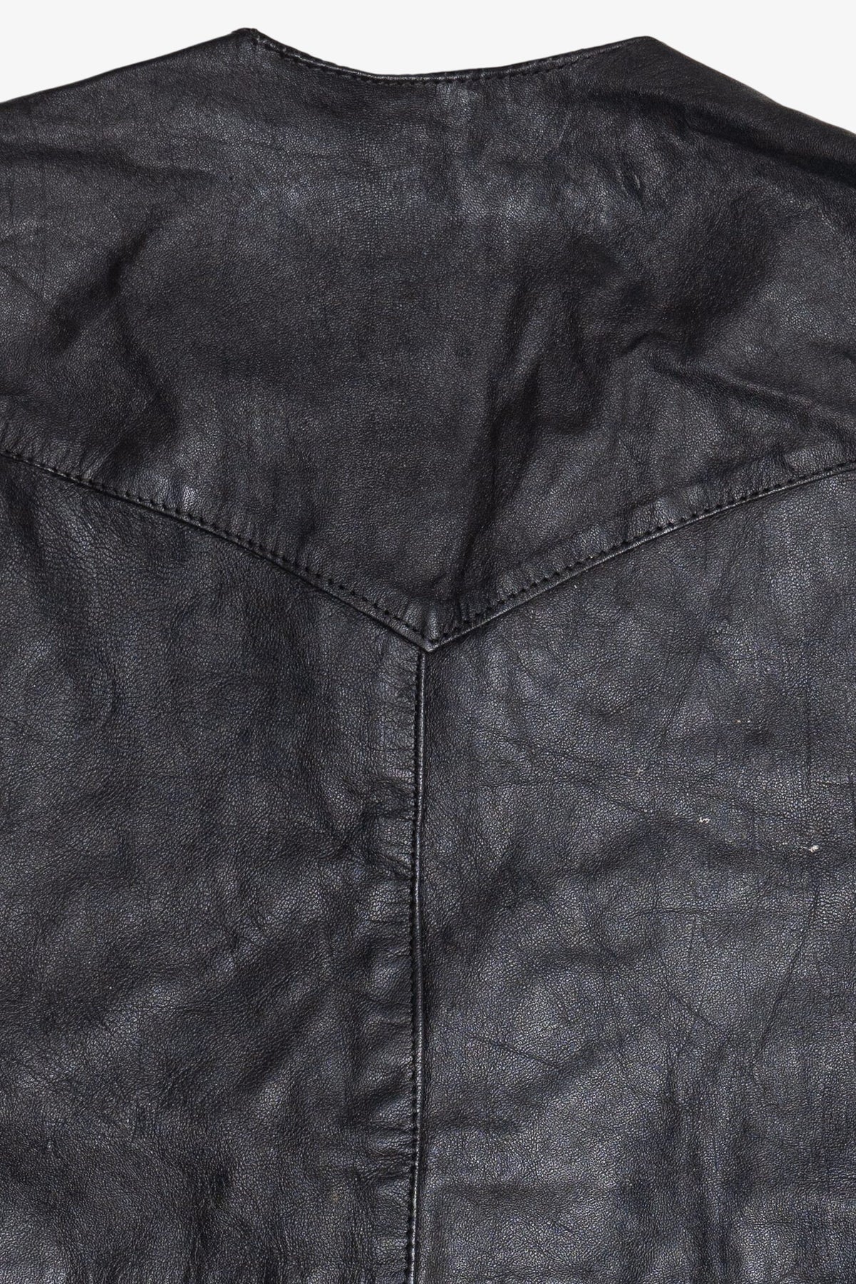 Vintage Leather Fringe Vest With Harley Davidson Pin (1990s)