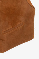 Vintage Brown Leather Mona Mode Vest (1980s)