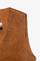 Vintage Brown Leather Mona Mode Vest (1980s)