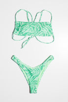 Green Tones Swirl Bikini Top