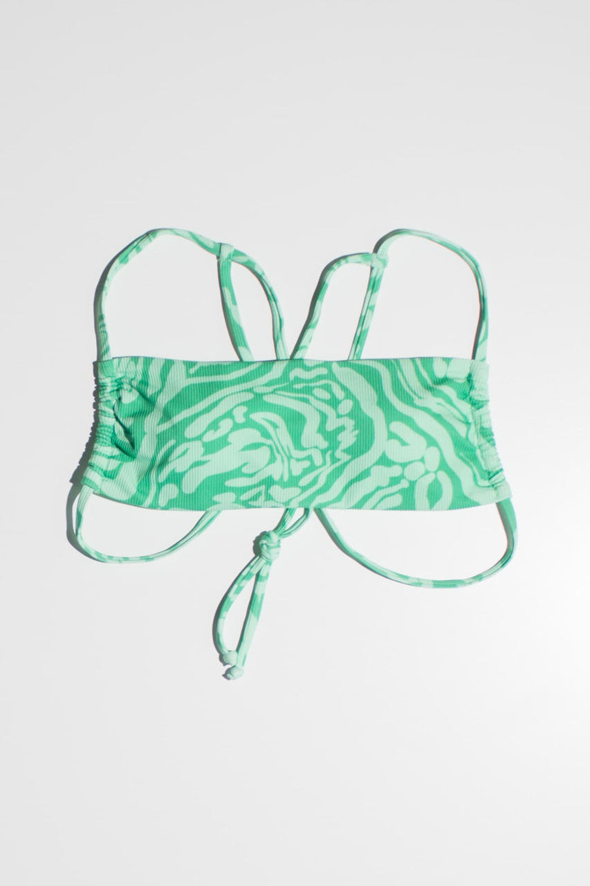 Green Tones Swirl Bikini Top