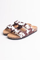 Brown Cow Print Sandals