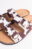 Brown Cow Print Sandals
