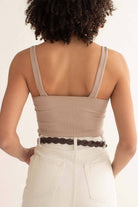 Mushroom Ribbed Seamless Crop Tank